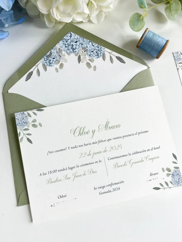 Invitación Hortensias