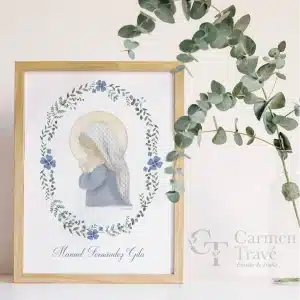 Cuadro Virgen Guirnalda