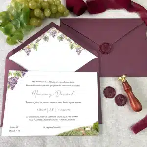invitación de boda rústica