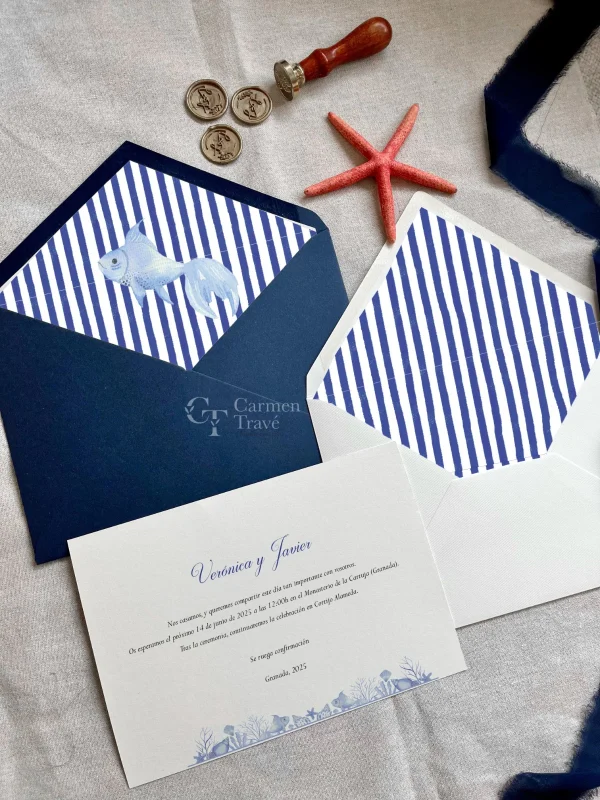 Invitación de boda "Mar" – Diseño marino - Imagen 3