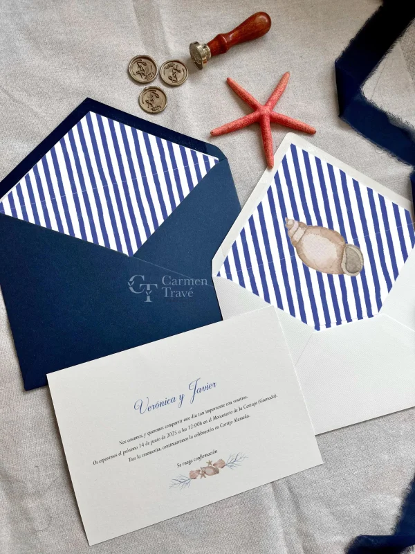 Invitación de boda "Mar" – Diseño marino - Imagen 2