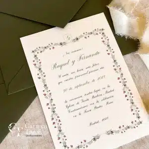 Invitación de boda "Mariana" – Diseño floral romántico con estilo campestre
