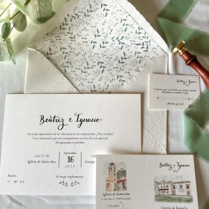 invitación de boda caligrafiada