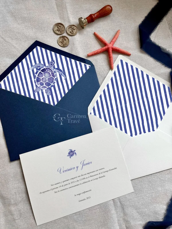 Invitación de boda "Mar" – Diseño marino