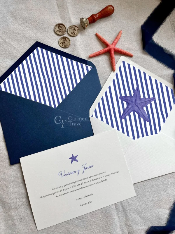 Invitación de boda "Mar" – Diseño marino - Imagen 4