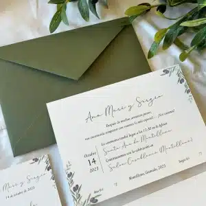 invitación de boda natural