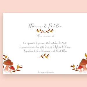 Invitación de boda Seta