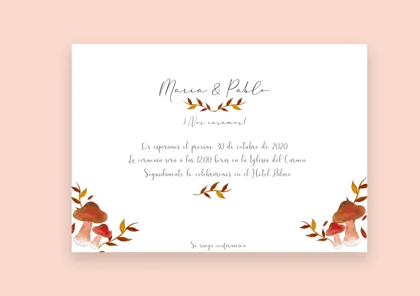 Invitación de boda Seta