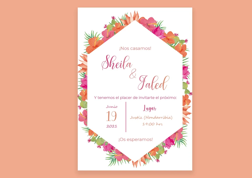 Invitación de boda Tropical