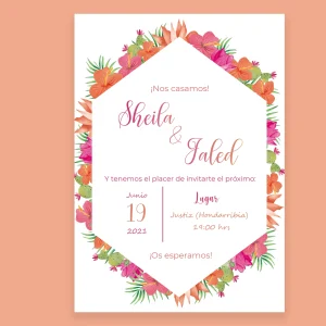 Invitación de boda Tropical