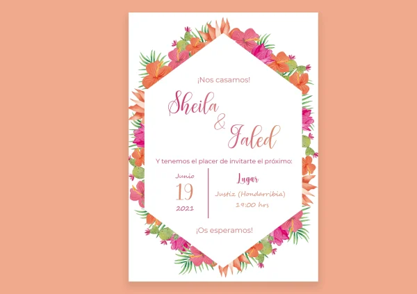 Invitación de boda Tropical