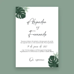 invitación de boda tropical