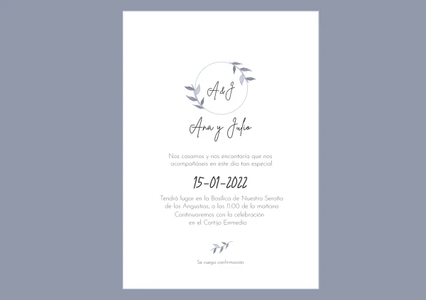 Invitación de boda Heureux